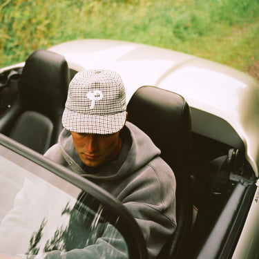 House Cap - Black & White Houndstooth