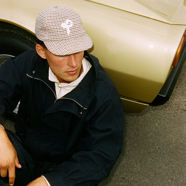 House Cap - Brown & White Houndstooth